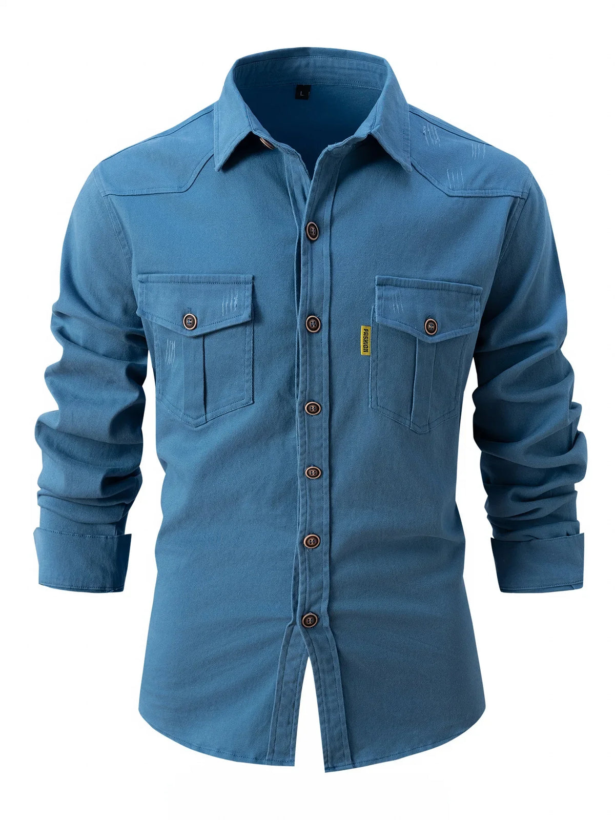 and Autumn Winter Men's Long Sleeve Shirt - Casual Stretch Cotton Linen Fashion Business Wear