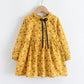 Long Sleeve Knee-Length, Floral Print, Cotton, Casual Autumn Wear – Plush Girls Dress