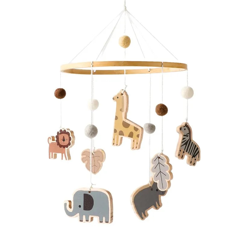 Mobile Baby Wooden Crib Hanging Toy Newborn Nursery Fall 2025 Soothing Music Developmental Gift