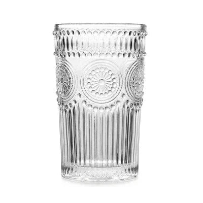 Tumbler Glass 350ml Engraved Sunflower Vintage Drinkware Summer 2025 Tableware Elegant Gift Idea
