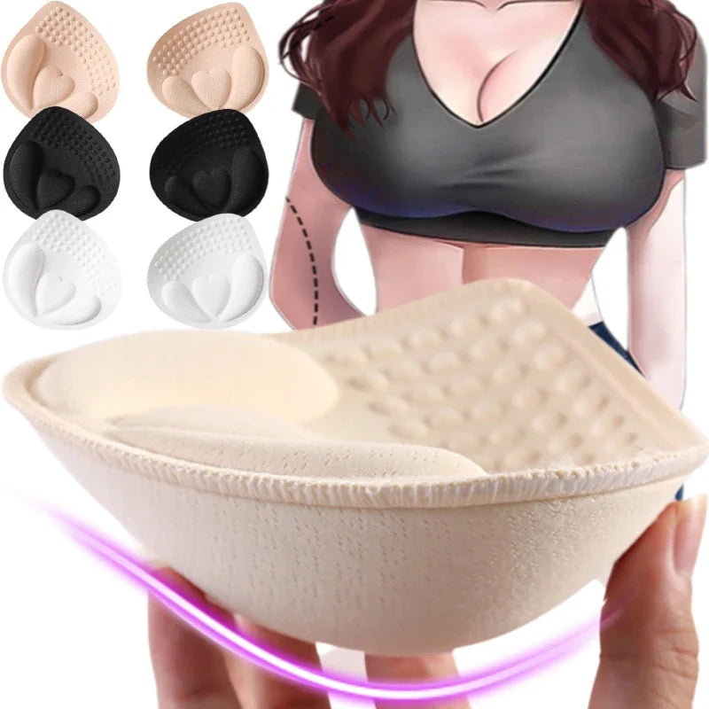 Breathable Women's Bra Pads - 3D Push-Up, Multi-Use Sponge Padding, For Swimsuits