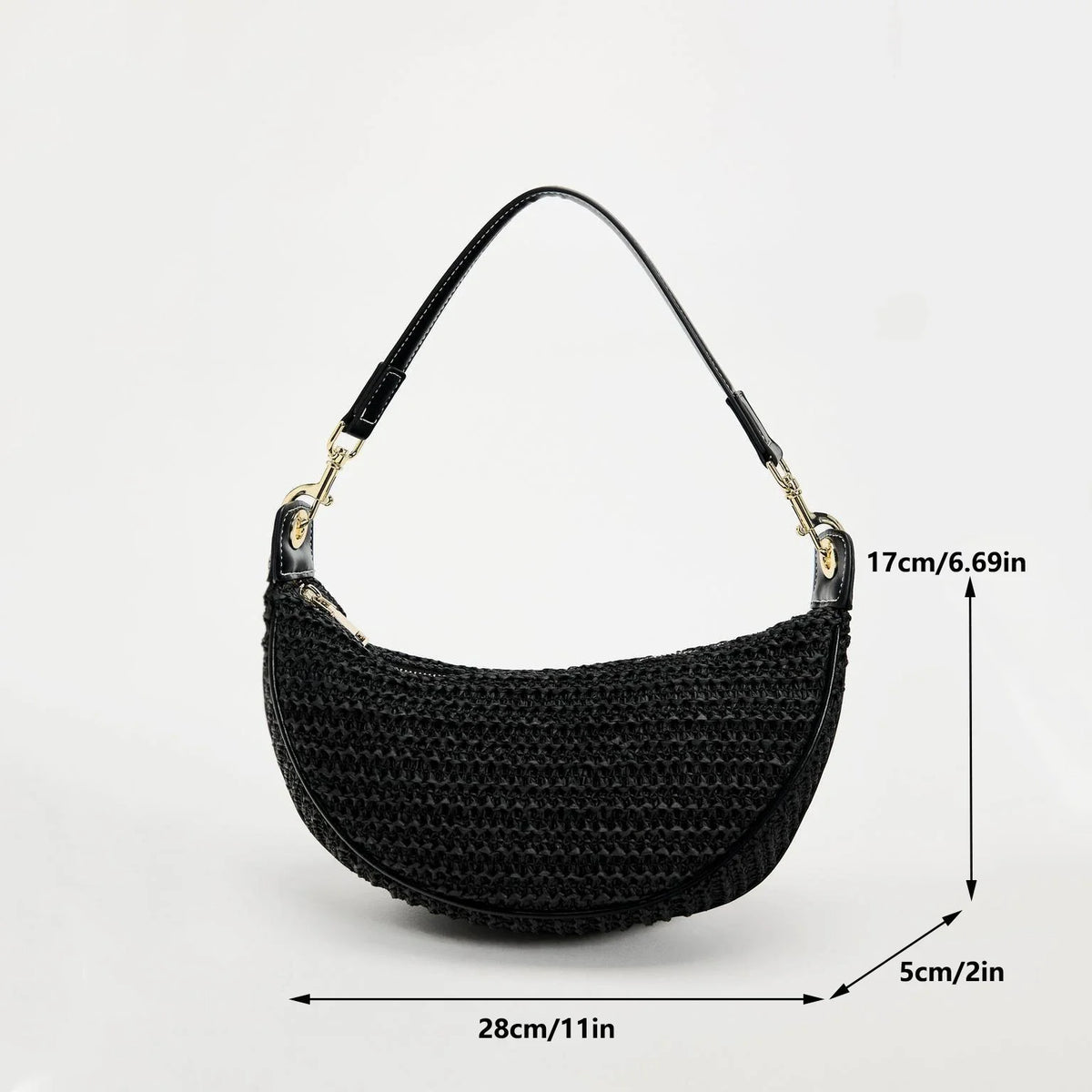 hobo style, crossbody, for beach & summer – Light women's woven straw shoulder bag