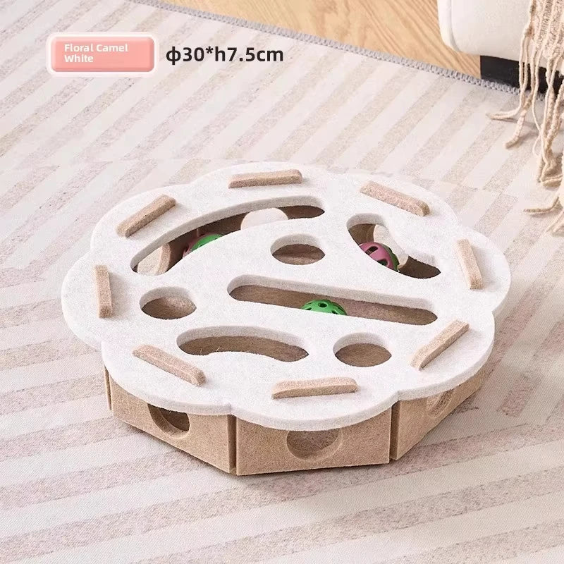 Puzzle Cat Toy Box With Ball Suede Felt Indoor Cat Exercise Entertainment Eco Friendly Gift 2026 TikTok Viral