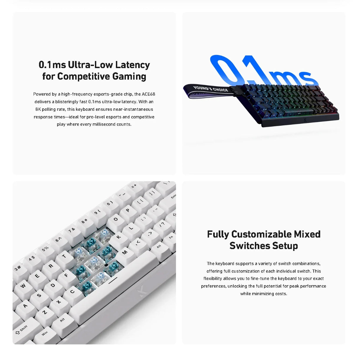 Effect Hall 68 Key Magnetic Gaming Keyboard Topographic RGB