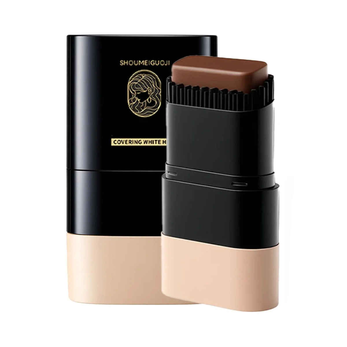 Hair Temporary Color Root Touch-Up Stick with Comb - Instant White Hair Coverage Non-Stain Coloring Pen