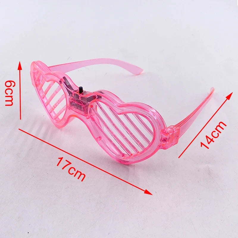 Up Light LED Glasses - 5 Colors Heart Shape Glow Party Supplies for Kids and Adults