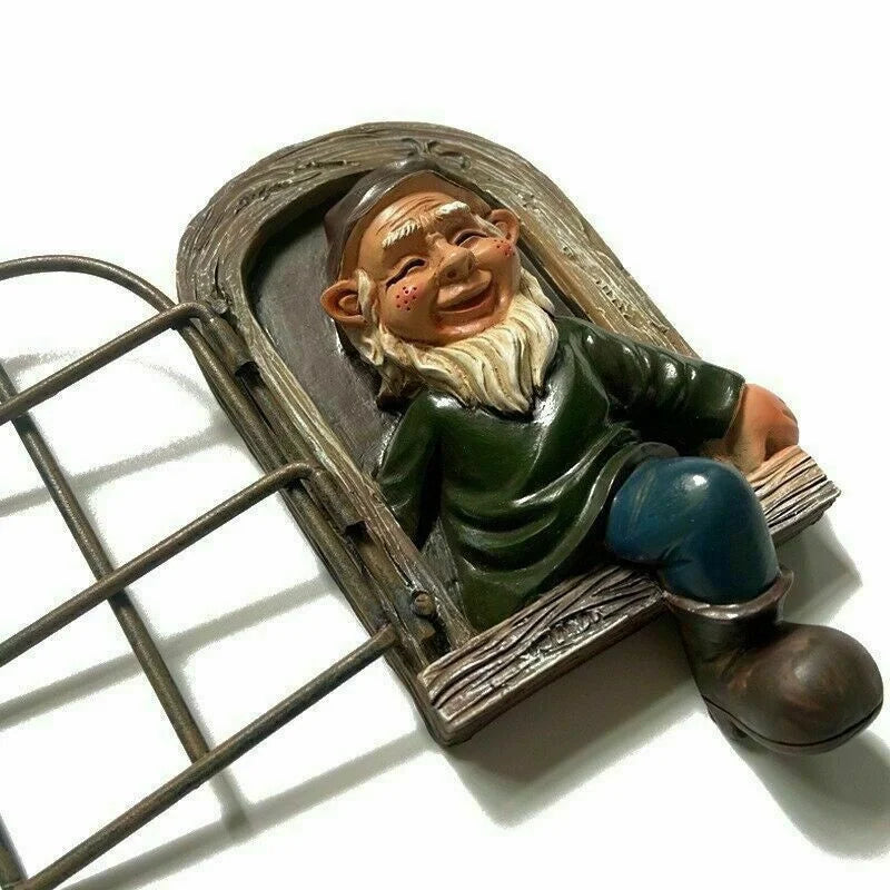 Gnome Garden Resin Statue Naughty Elf Window Hugger Fairy Tale Garden Decor Fall 2026 Gift Idea