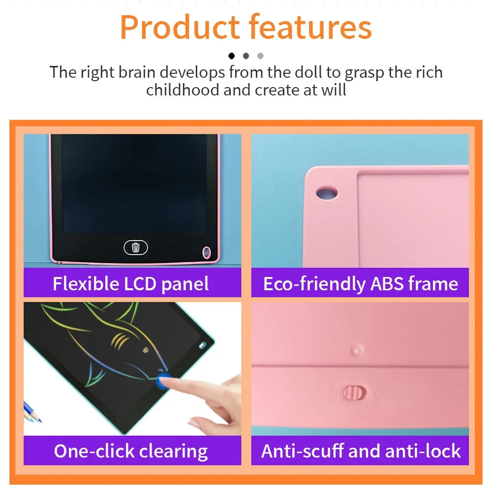 LCD 8.5-inch Drawing Tablet for Kids - Colorful Sketchpad and Handwriting Board, Magic Graffiti Pad Gift