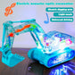Mechanical Gear Excavator Toy with LED Lights & Music - Educational Motor-Driven Digger for Toddlers