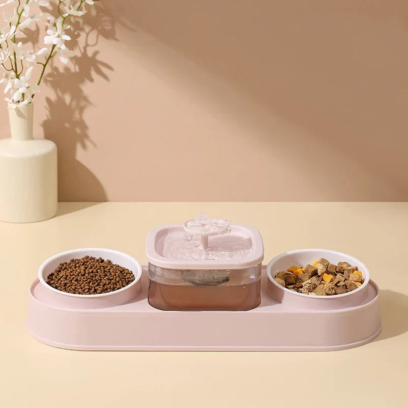 Automatic Pet Feeder 200ml Portion Double Bowl Stainless Steel Food And Water Station Fall 2025 Anti Slip Simple Clean