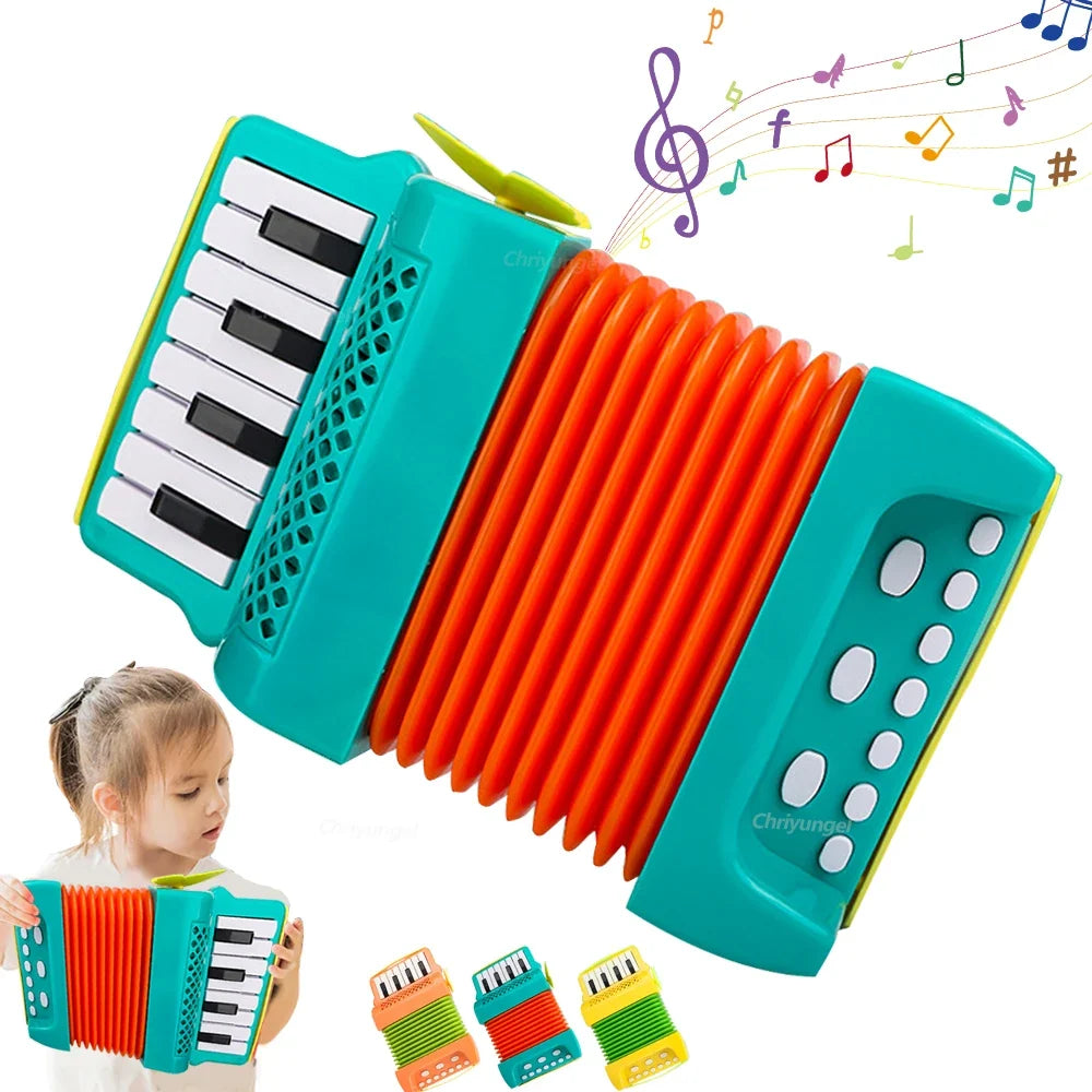 Kids Accordion Musical Instrument - Light Educational Toy for Toddlers, Great Gift for Boys & Girls Ages 3+, Indoor & Outdoor Fun