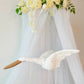 Swan Plush Wall Hanging Mobile Soothing Pillow Nursery Decor Fall 2025 Boho Kids Room Calming Accent