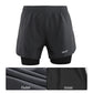men's Stretchy 2-in-1 running shorts - longer liner, polyester blend, for jogging and gym