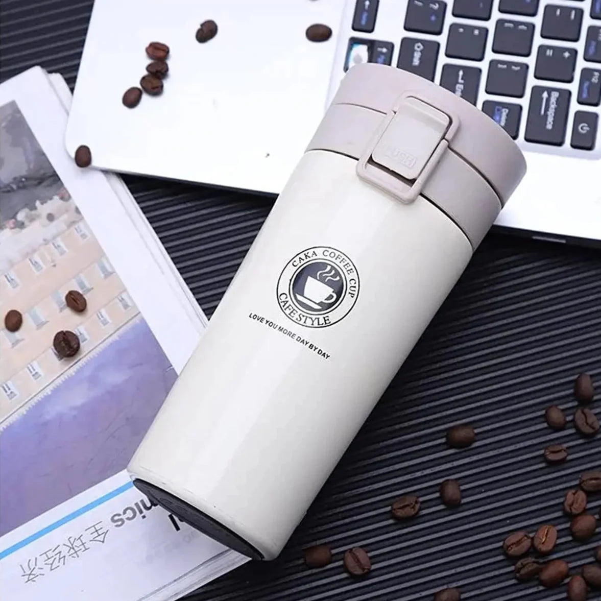 Stainless 380ml Steel Vacuum Insulated Coffee Cup - Double Layer Tea Mug for Outdoor Sports, Leak-Proof Travel Bottle