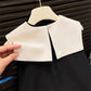 Plush and flattering girls' knee-length dress - sleeveless, bow-collar, polyester, birthday party