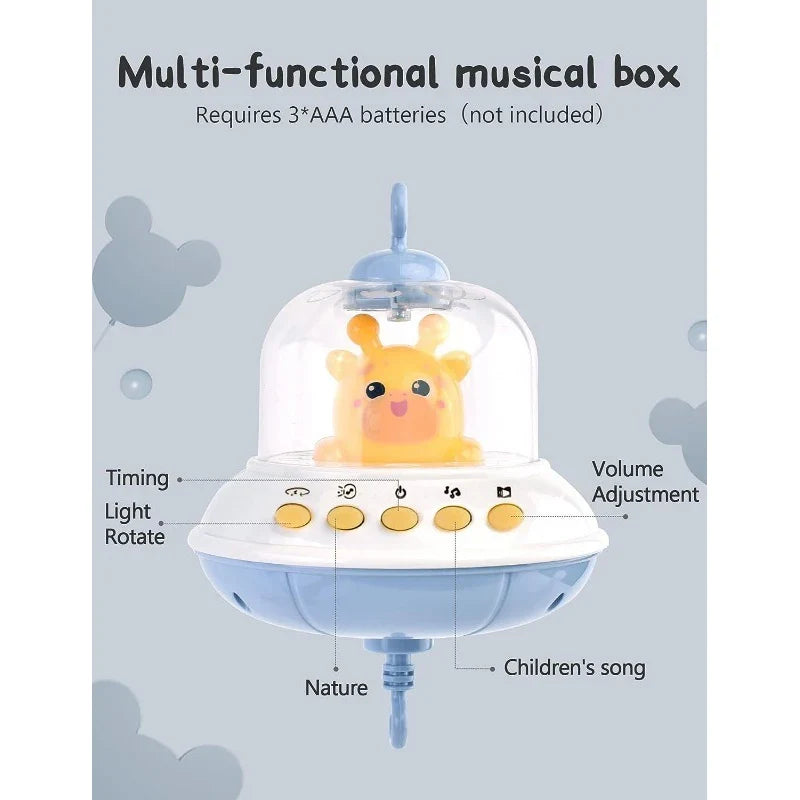 Mobile Crib Remote Music Light Newborn Sensory Toys