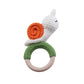 Crochet Wooden Animal Teether Rattle Newborn Sensory Toys