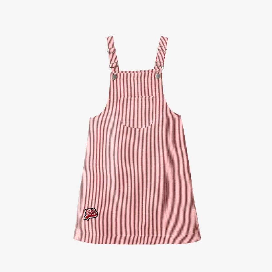 Plush Unisex Kids' Clothing - Patchwork Pinstripe Summer Outfit, Cotton-Polyester, Casual Family Wear