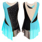 girls' Stretchy leotard - rhinestone mesh yoke, sleeveless, polyester, nylon, elastane, for lyrical dance performance