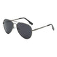 Timeless Big Pilot Sunglasses for Men - Deluxe Metal Black Aviation Shades UV400