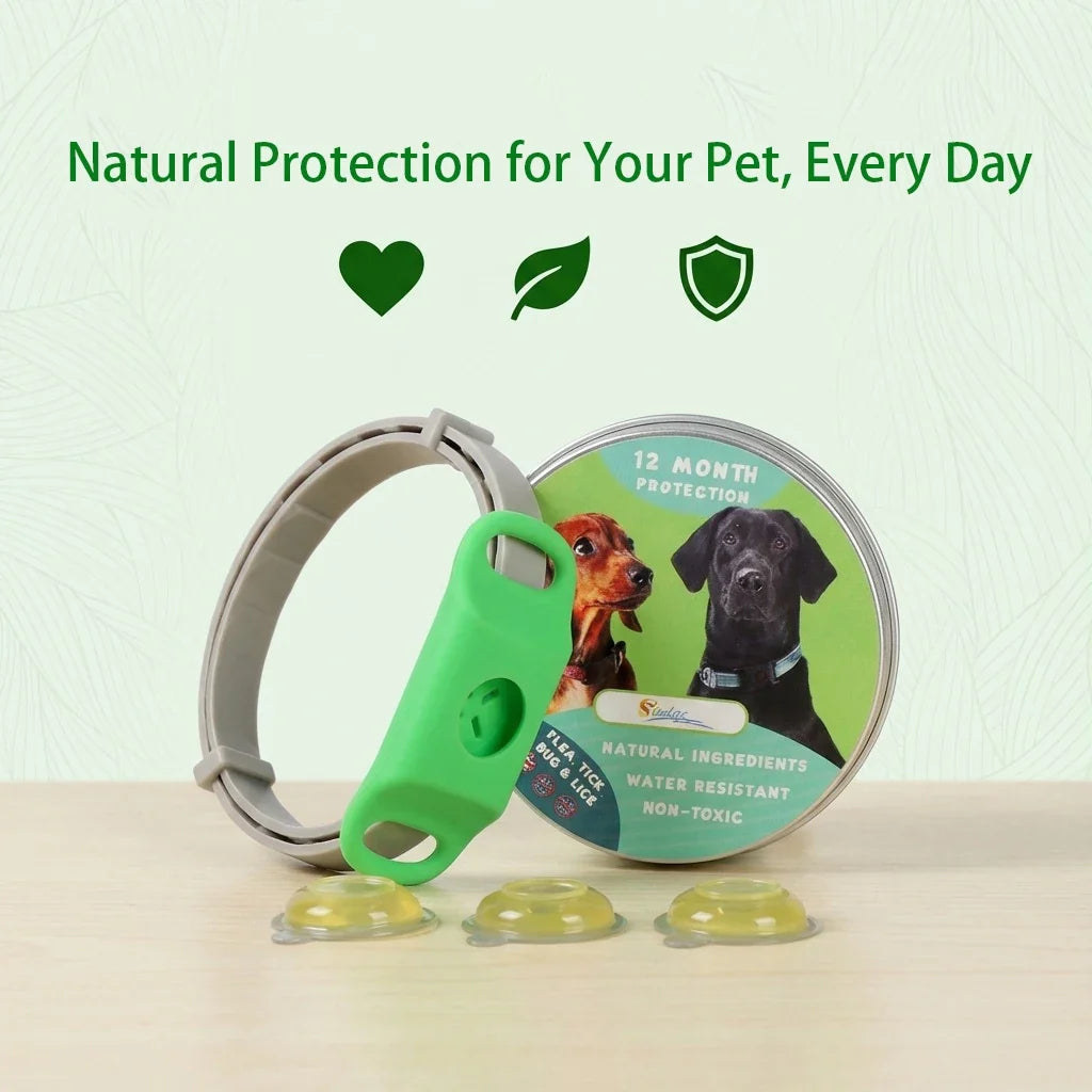 Organic Extract Pet Flea & Tick Repellent Collar Tag Dogs Cats All Seasons Safe Wearable