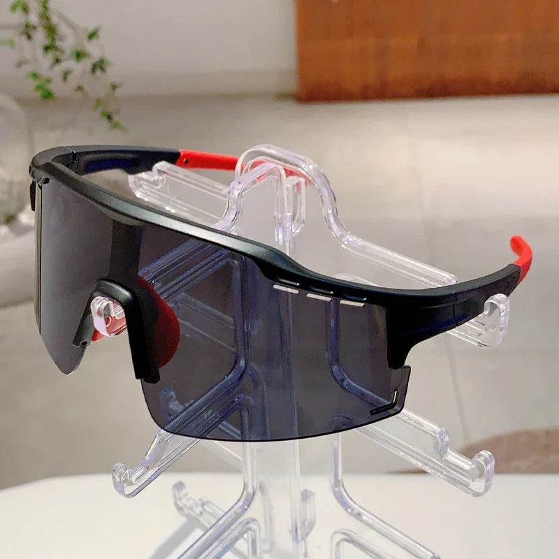 Sports Oversized Sunglasses Men, 2025 Punk Mirror Anti-UV Riding Shades
