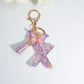 Letter Sequin Keychain With Butterfly Tassel Charm