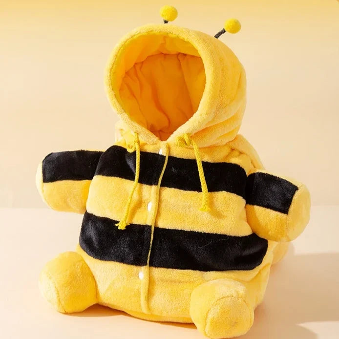 Cute Pet Carrier Bag - Plush Warm Carrier for Cats, Autumn & Winter Outings, Cozy Bee House Toy, Pet Clothes