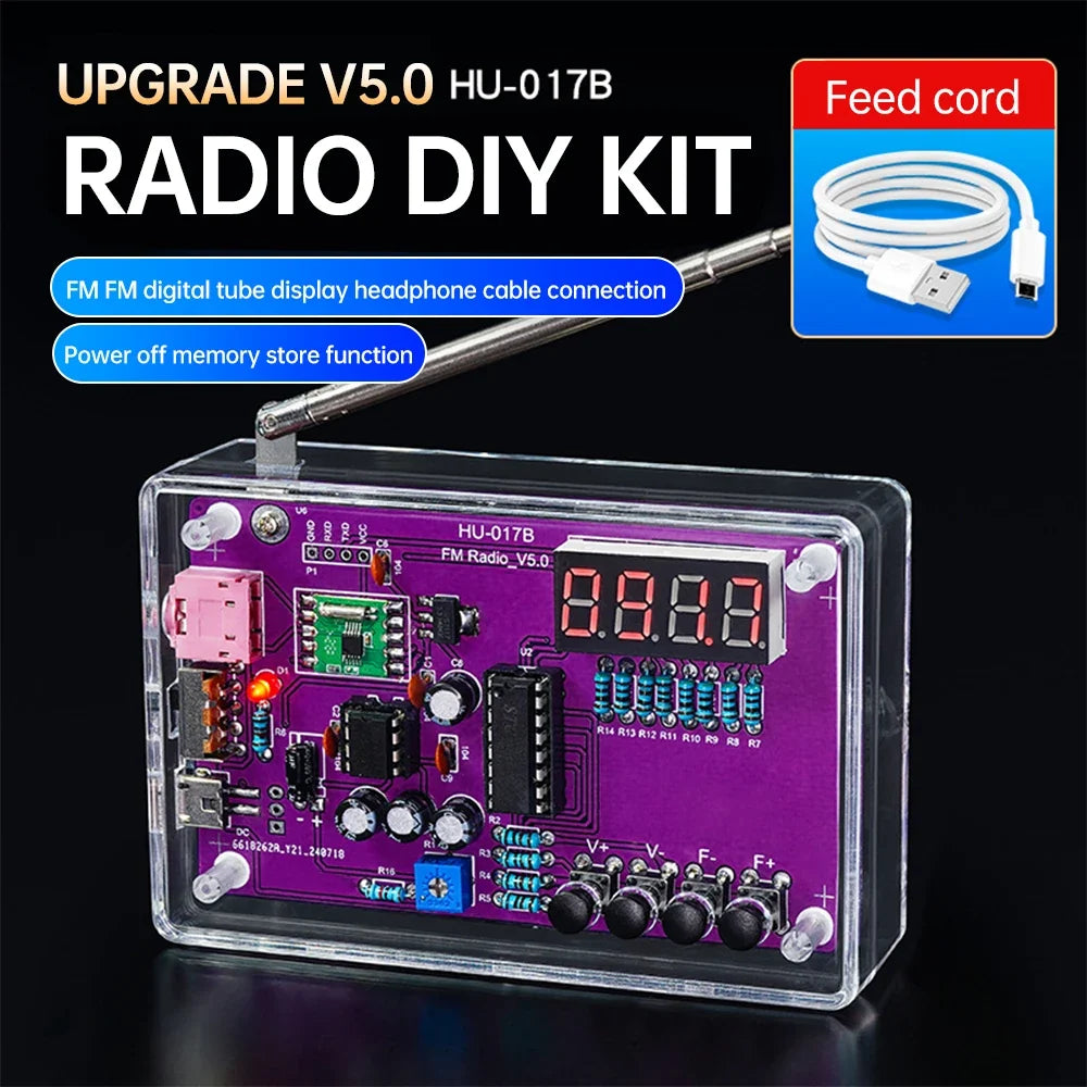 DIY FM Radio Kit 87-108MHz Flexible Frequency Soldering Practice Kit Back to School 2026 Gift