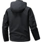 Water-Resistant Relaxed Men's Jacket - Hooded Polyester, Camping