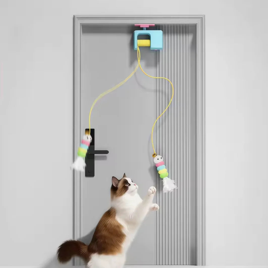 Rechargeable2026 Edition Cat Toy Interactive Hanging Door Bird Toy With Elastic Rope Stress Relief For Cats TikTok Viral Fall