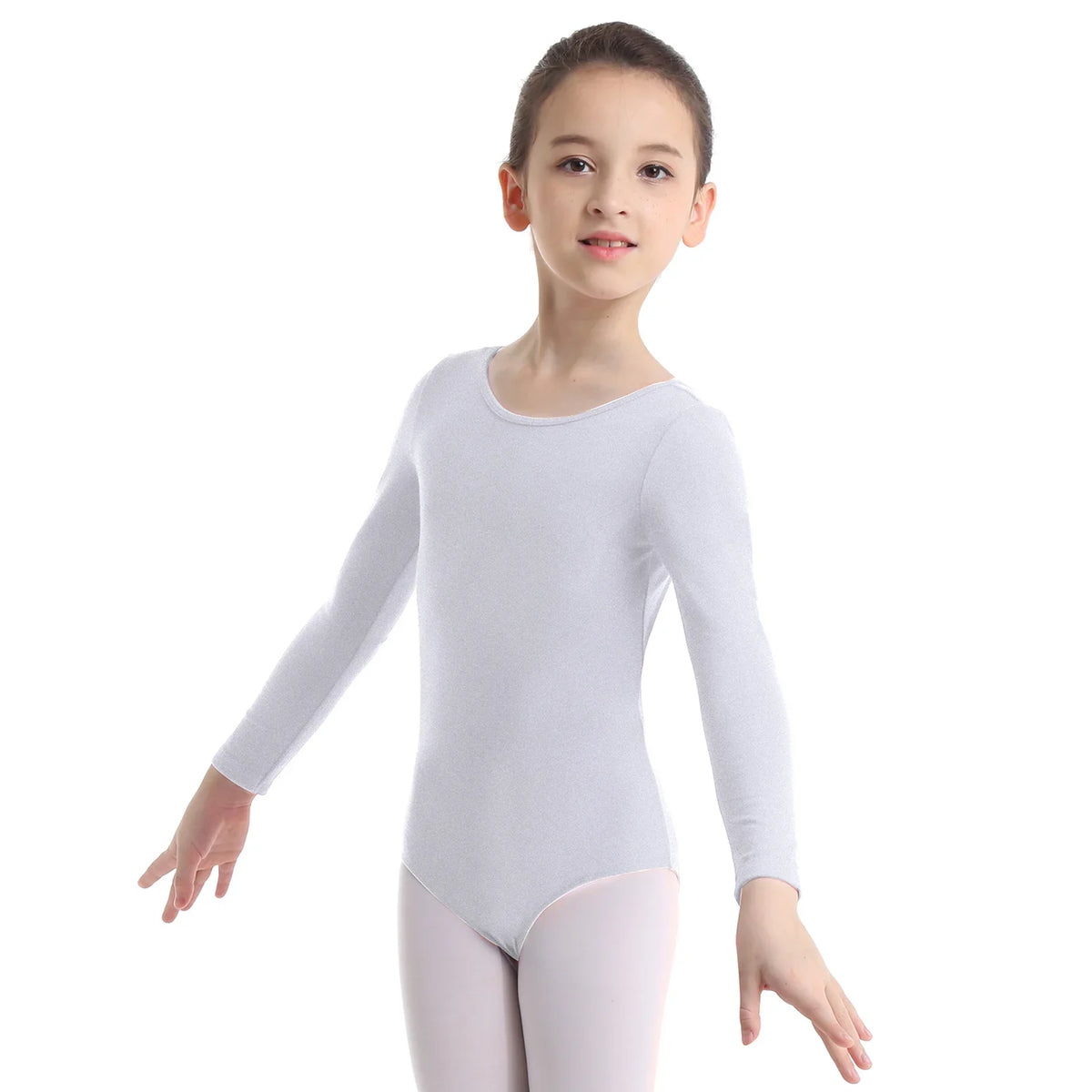 Plush, Sturdy Girls' Leotard - Long Sleeve, Polyamide, Elastane, Polyester, Dance Class
