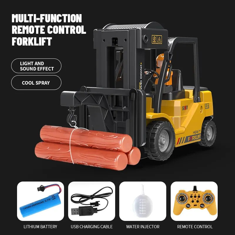 Control Remote Forklift Toy with Lights & Sounds 12-Channel 2.4GHz - RC Construction Vehicle for Ages 6+