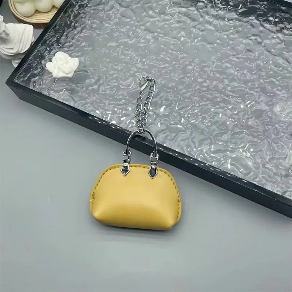 1+1 Free Birkin Inspired Mini Hand Bag - Compact Shell Coin Bag Charm Keychain