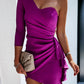 Variant image for One Shoulder Elegant Womens Dress, Asymmetrical Fitted Cocktail Dress for Formal Events and Evening Outings-12