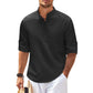 Long Men's Sleeve Stand-up Collar Pineapple Checkered Casual Shirt Top