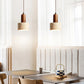 Japanese Japandi Pendant Light Wood And Travertine Bedside Lamp