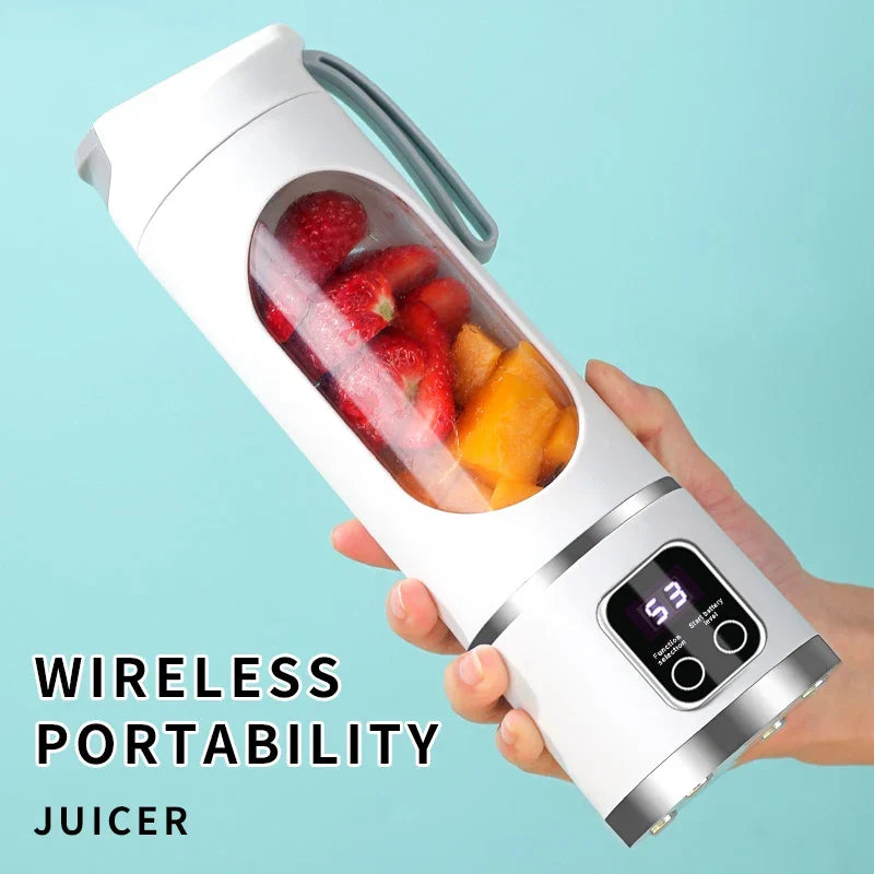 Travel-Friendly Blender 450ml USB Battery-Powered 8-Blade 3-Gear Juicer Cup, Fall 2025 On-The-Go Ice Crusher Smoothies