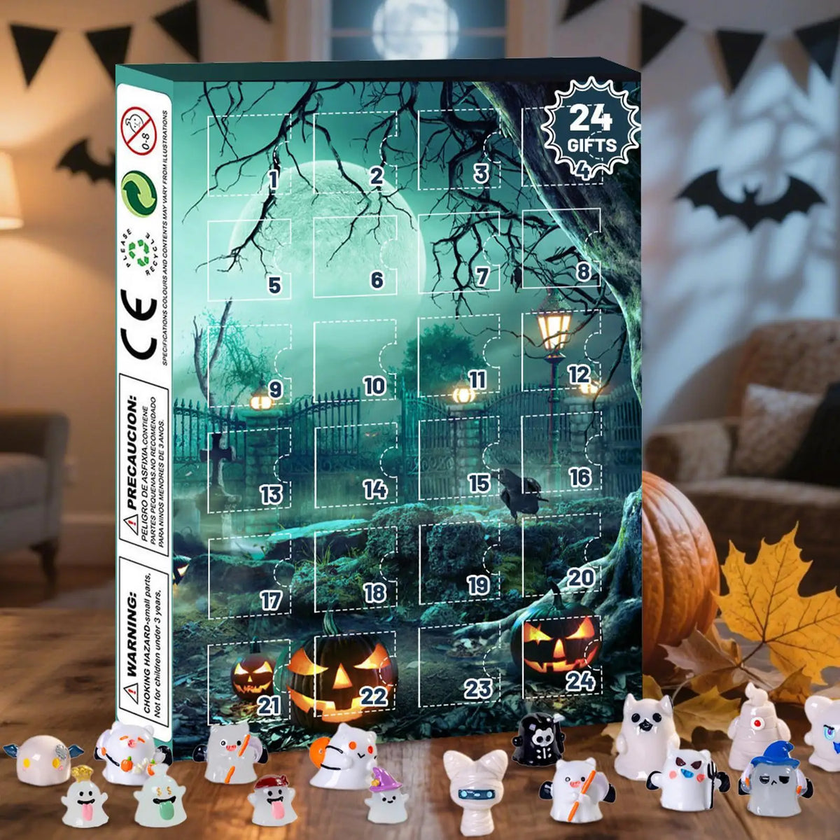 Advent Halloween Calendar 24 Days Tabletop Decor Collectible