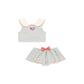 Light girls' swimsuit - stripe long-sleeve, bow accent, nylon, for summer beach days