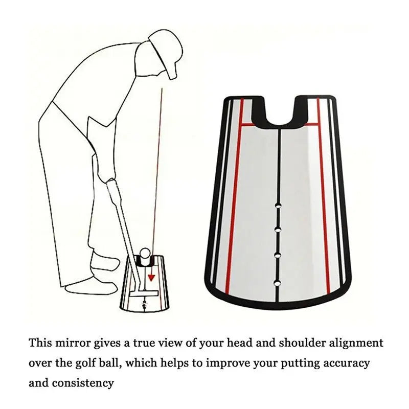 Golf Putting Practice Mirror - Alignment Aid for Training, Light 140x300mm Golf Putter Device