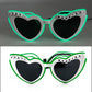 Married Just LED Flashing Sunglasses - Bachelorette Party Wedding Pink Heart Glasses