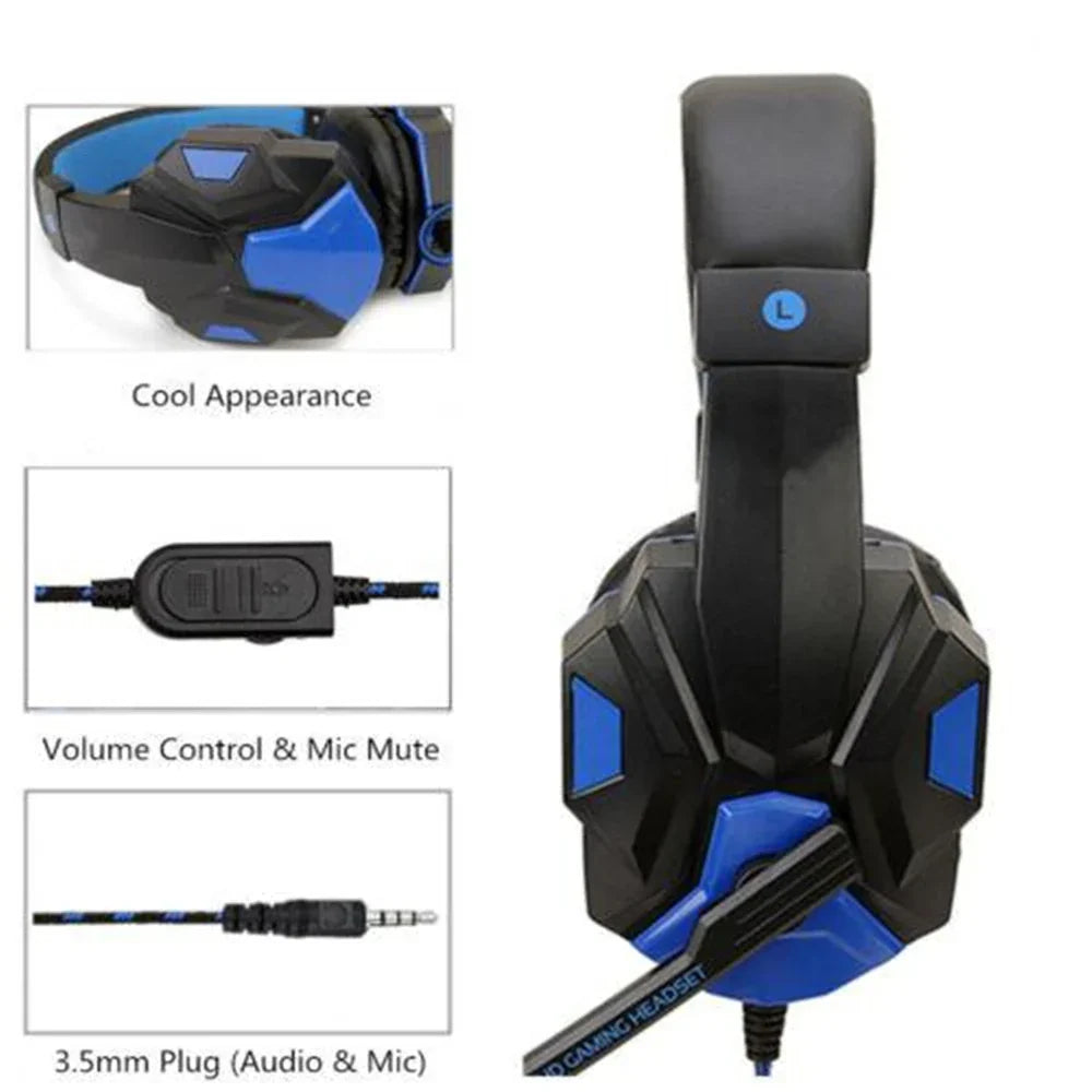 Gaming Headset Wired Noise Cancelling Microphone Flexible