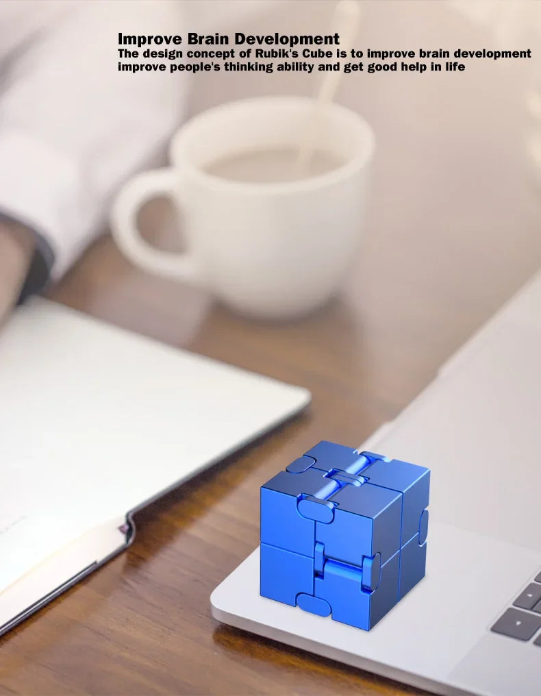 Metal Magic Cube Stress Relief Toy Travel-Friendly Puzzle Focus