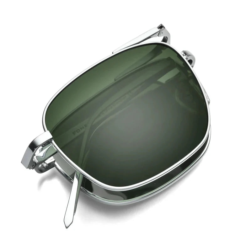 Sunglasses Polarized Titanium Folding Square Frame Ultralight Travel Eyewear Summer 2026 UV Protection