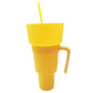 Snack2025 Edition Cup 2 In 1 Snack Bowl Tumbler Splash Proof Leakproof Popcorn Stadium Cup Movie Night Fall
