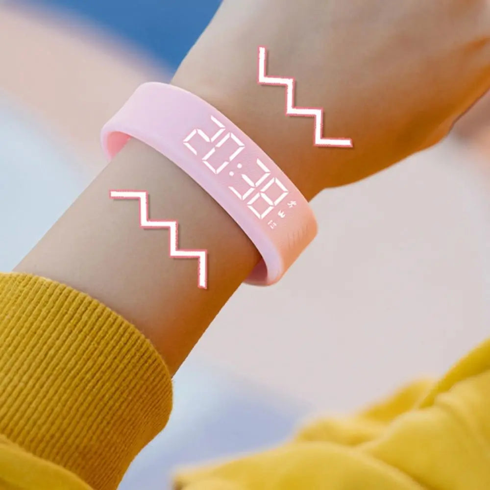 LED Digital Alarm Clock Bracelet Wristband Pedometer Water-Resistant Vibrating Alarm Summer 2026 Gift