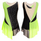 girls' Stretchy leotard - rhinestone mesh yoke, sleeveless, polyester, nylon, elastane, for lyrical dance performance
