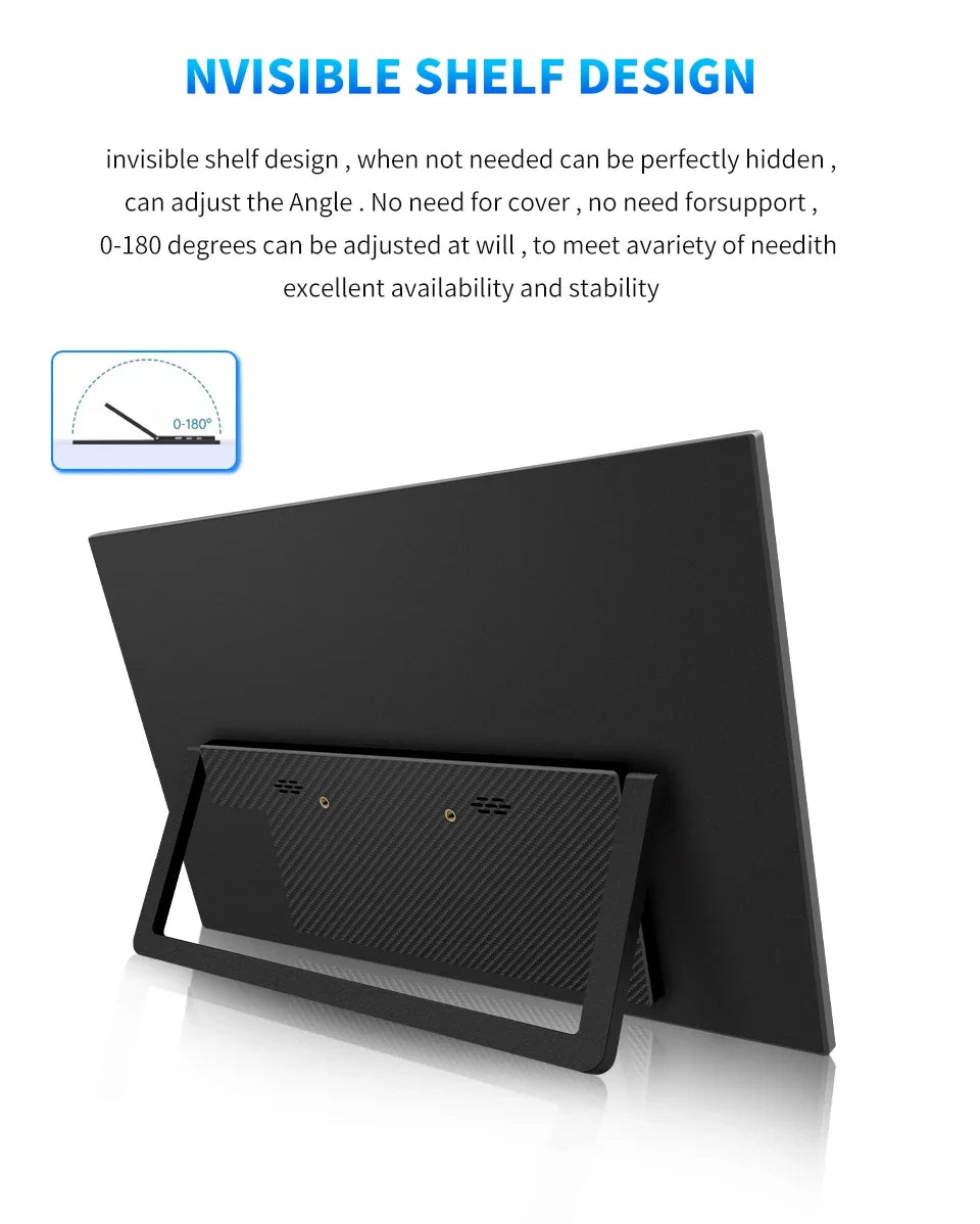 Travel-Friendly 15.6 Inch FHD IPS Monitor Dual Screen USB C