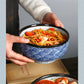 Wave Qinghai Noodle Bowl Hand Painted Vintage Ceramic Bowl